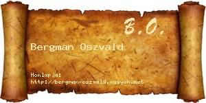 Bergman Oszvald névjegykártya